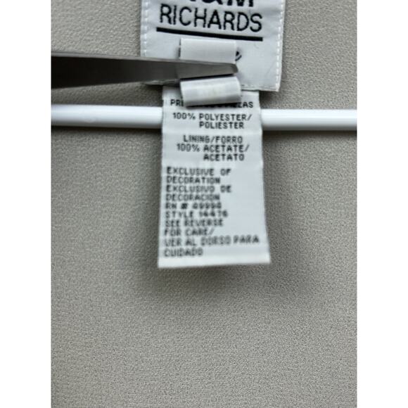 R&M Richards Blazer Womens 8P Beige Chiffon Lightweight Sheer Open Front Jacket - Picture 5 of 6